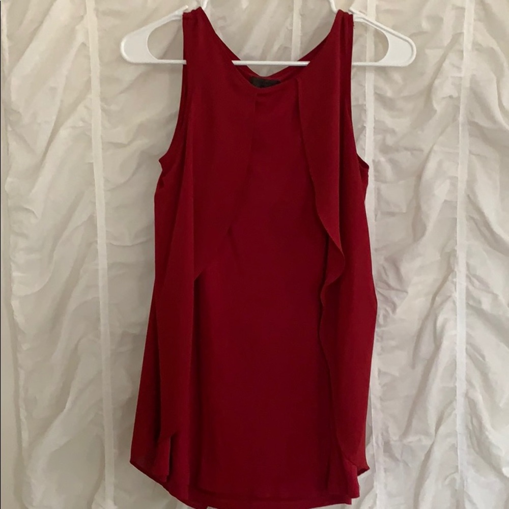 Stunning Red Flowy Fancy Tank Top